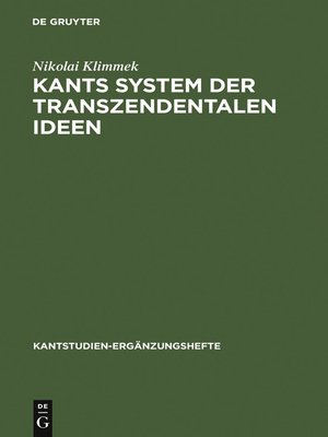 cover image of Kants System der transzendentalen Ideen
